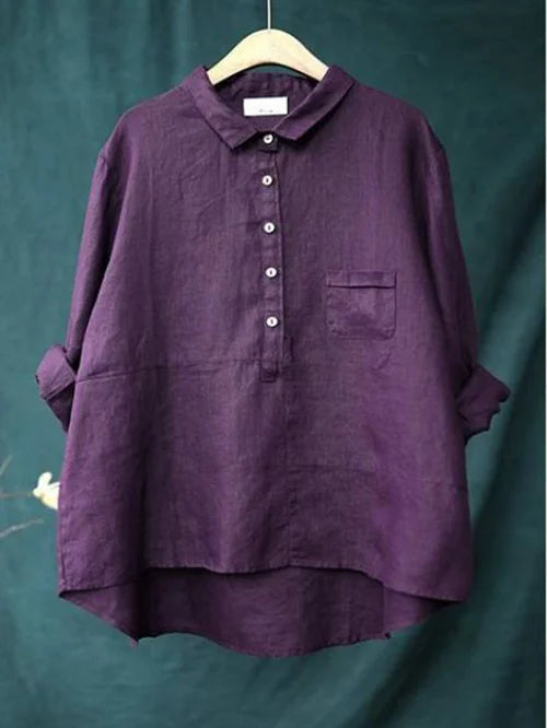 Elegante blouse met knopen en flatteuze bedekking