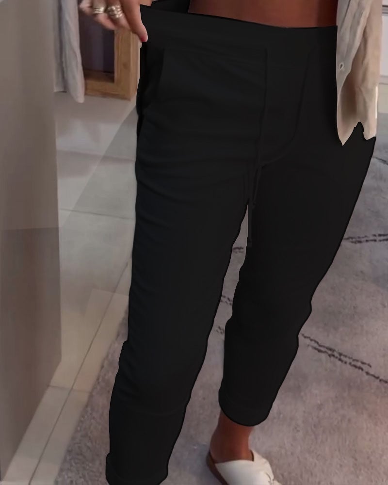 Casual Pencil Pants met trekkoord