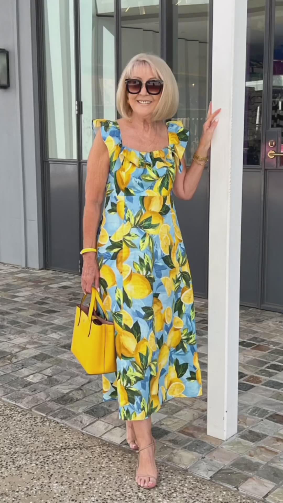 Tunic Dress met citroenprint en Relaxed Fit
