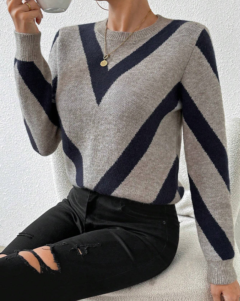 Crew Neck Sweater met geometrische print