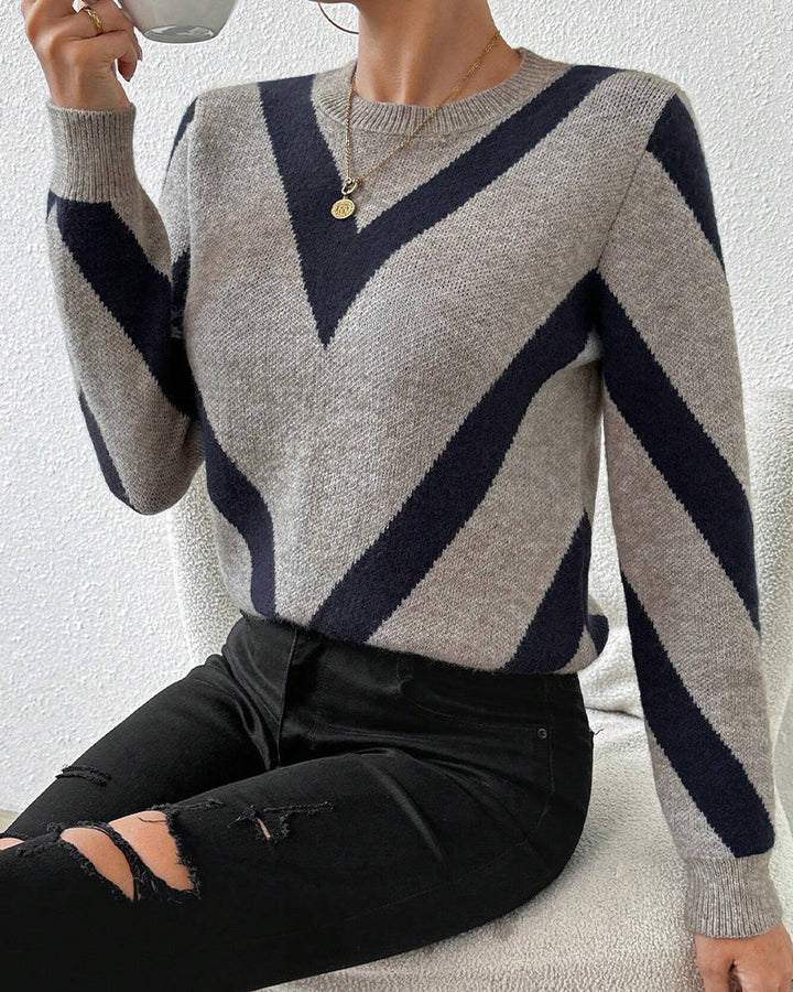 Crew Neck Sweater met geometrische print