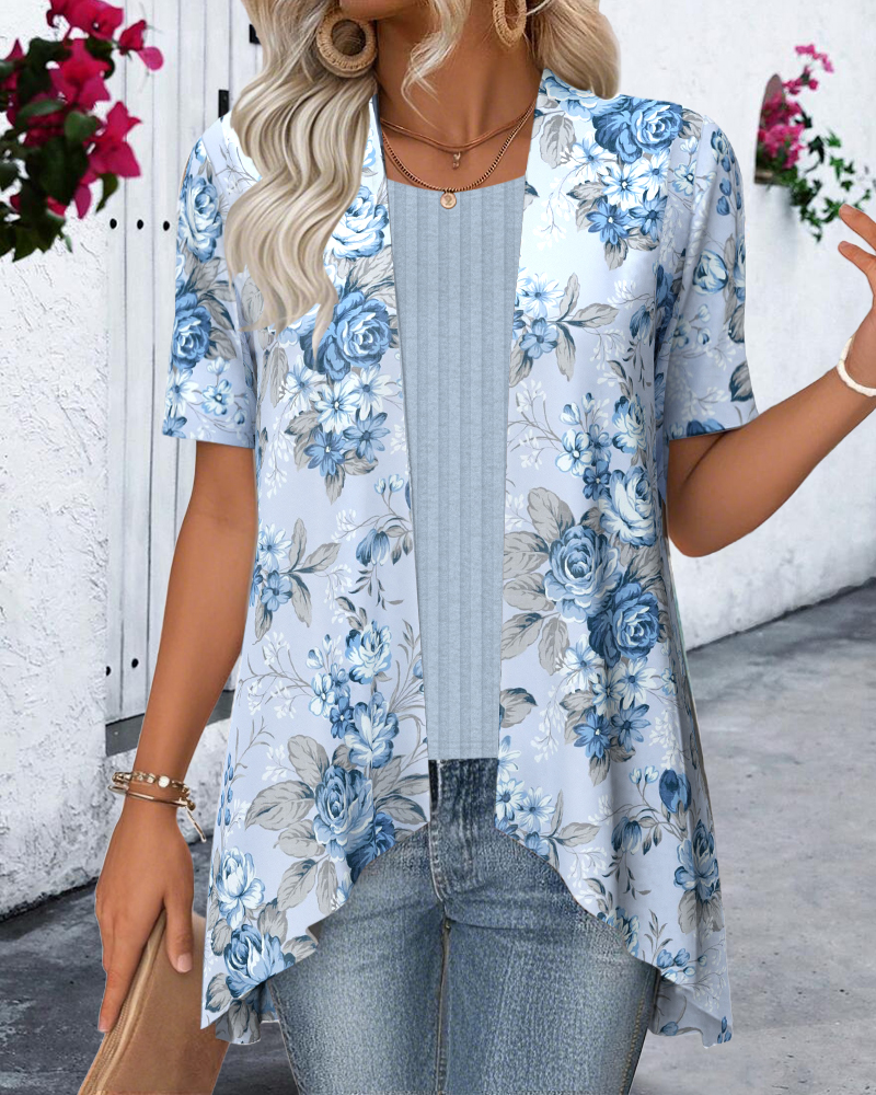 Elegante top met bloemenoverlay