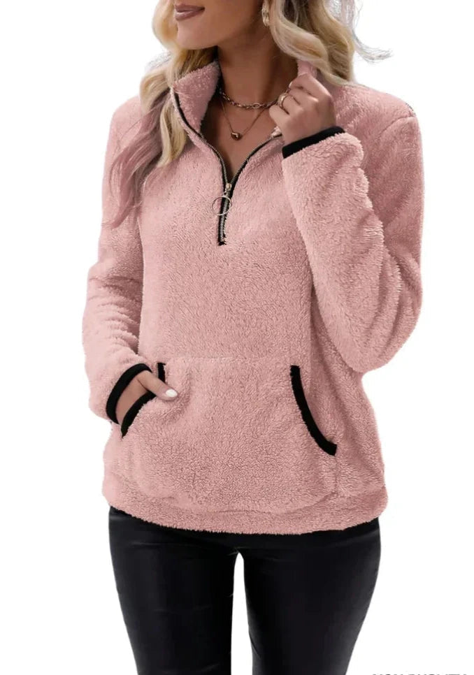 Harper Soft Touch Pullover met Sherpa Texture