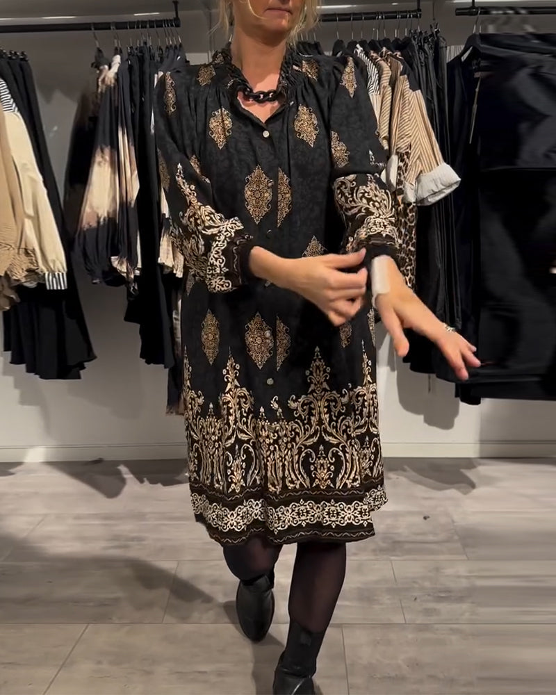 Vintage Print Jurk