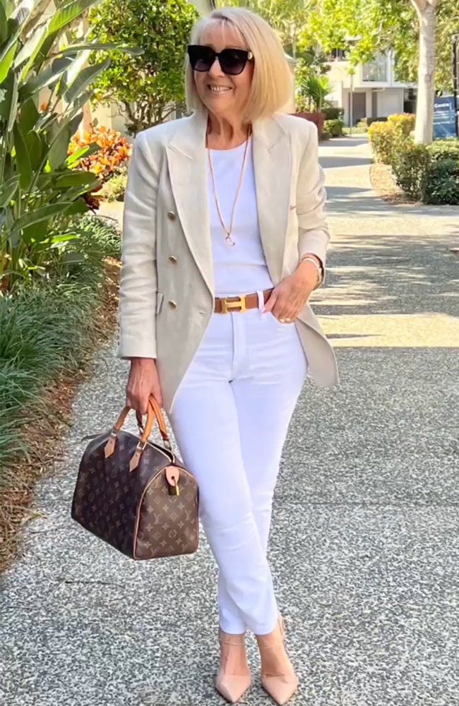 Elegante Bruine Blazer Jas