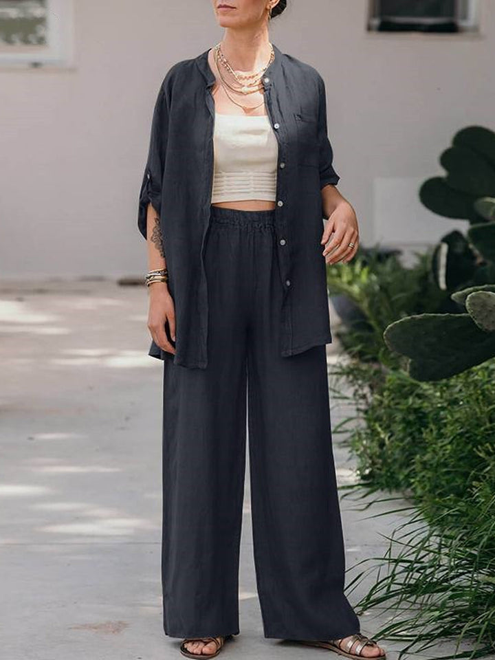 Two Piece-Set met shirt met lange mouwen en broek