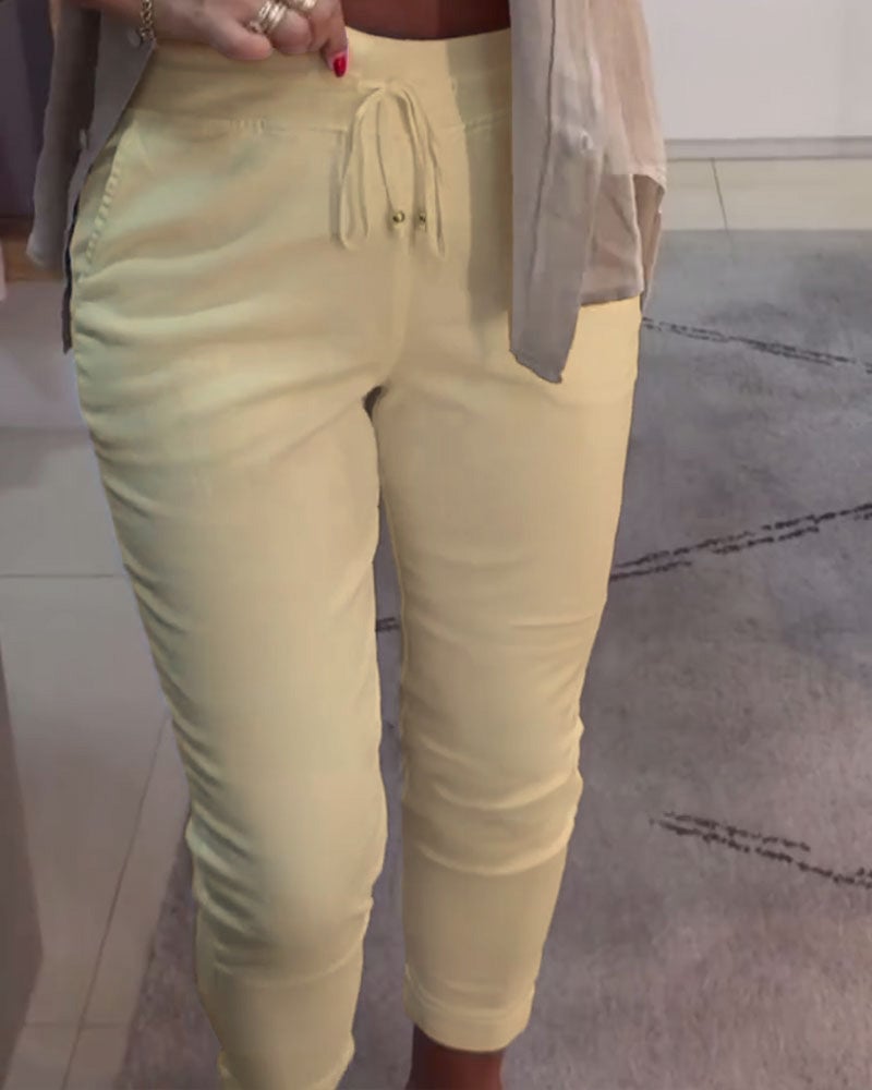 Casual Pencil Pants met trekkoord