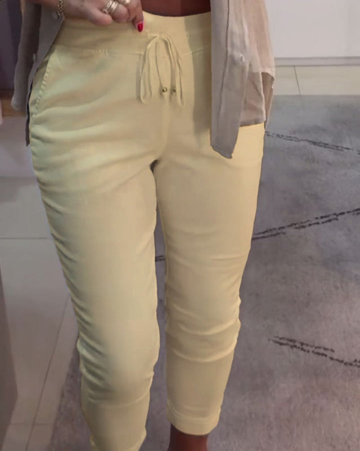 Casual Pencil Pants met trekkoord