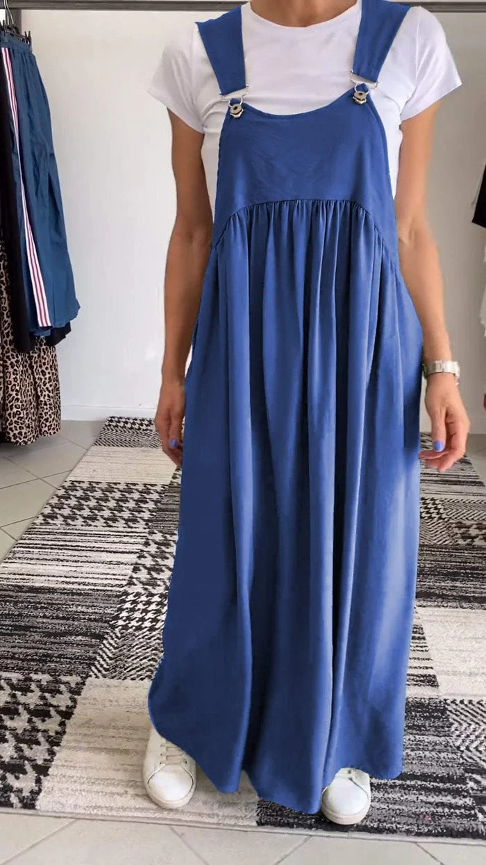Casual Jurk in Effen Kleur met Bandjes
