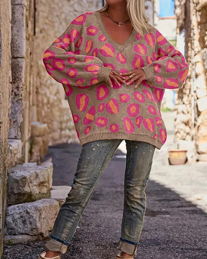 Casual V-hals warme oversized trui