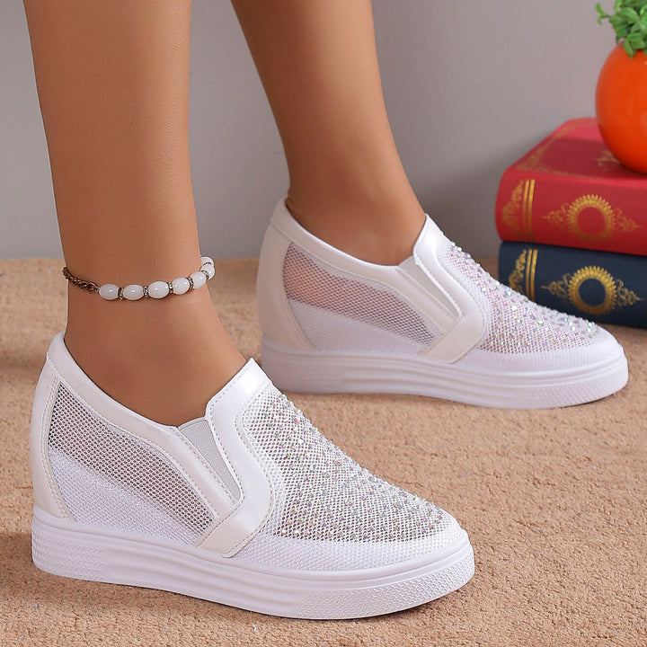 Dames Sneakers Met Witte Kristallen