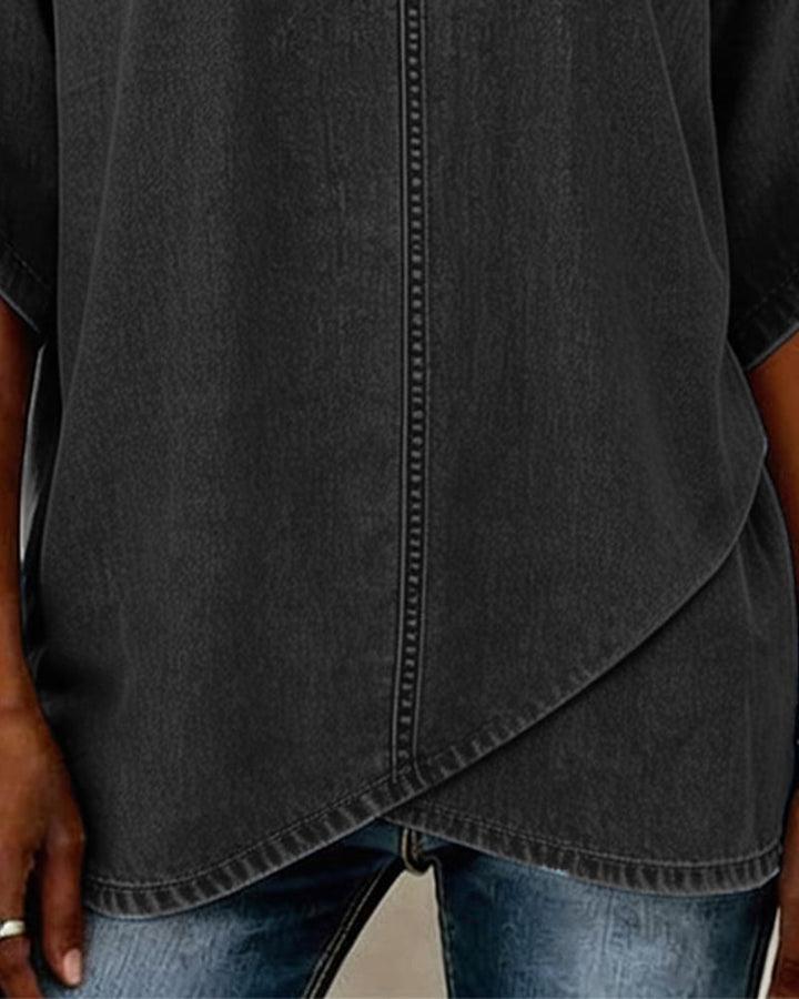 Casual gestreepte top met V-hals