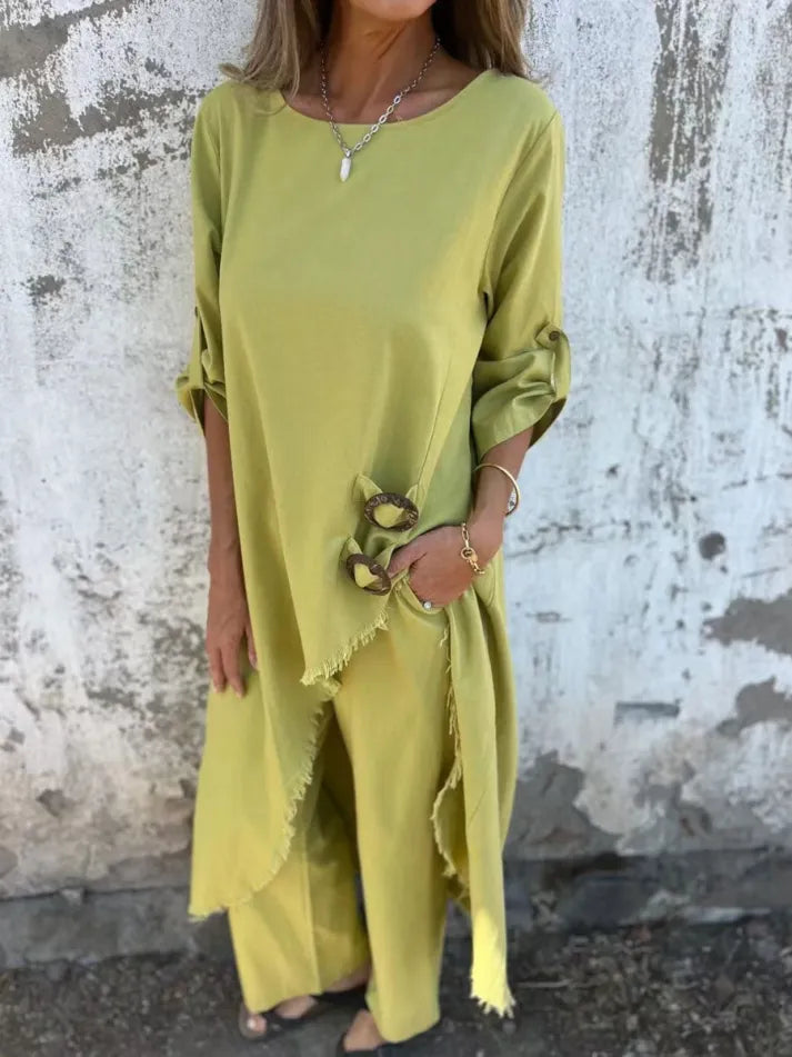 Chique V-hals Flowy Midi Jurk
