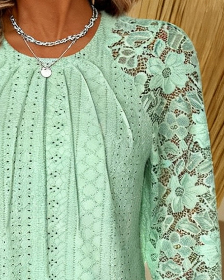 Elegante effen blouse met open details