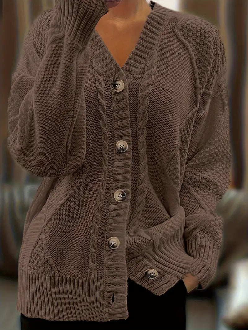 Casual Gekleurde Cable Knit Cardigan voor dames