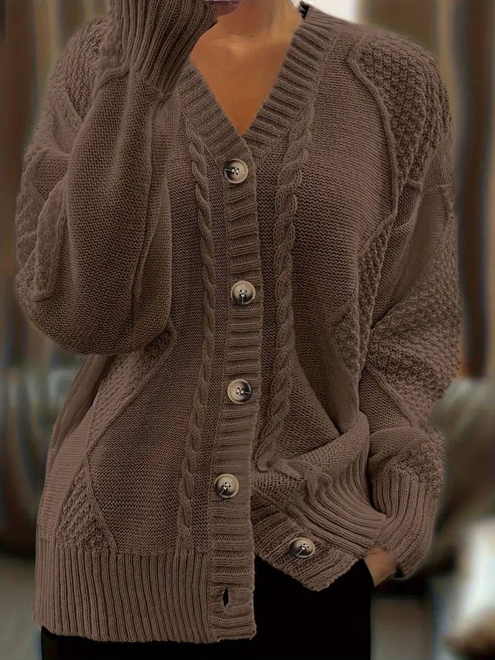 Casual Gekleurde Cable Knit Cardigan voor dames