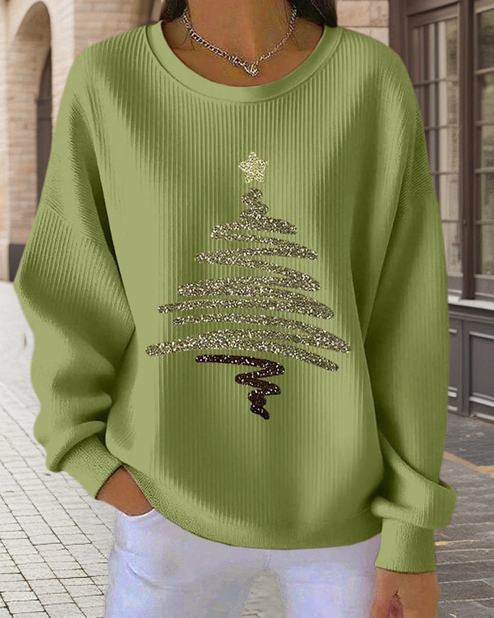 Losse sweatshirt met kerstprint en gestructureerd oppervlak