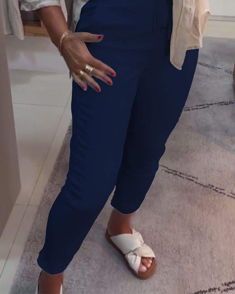 Casual Pencil Pants met trekkoord