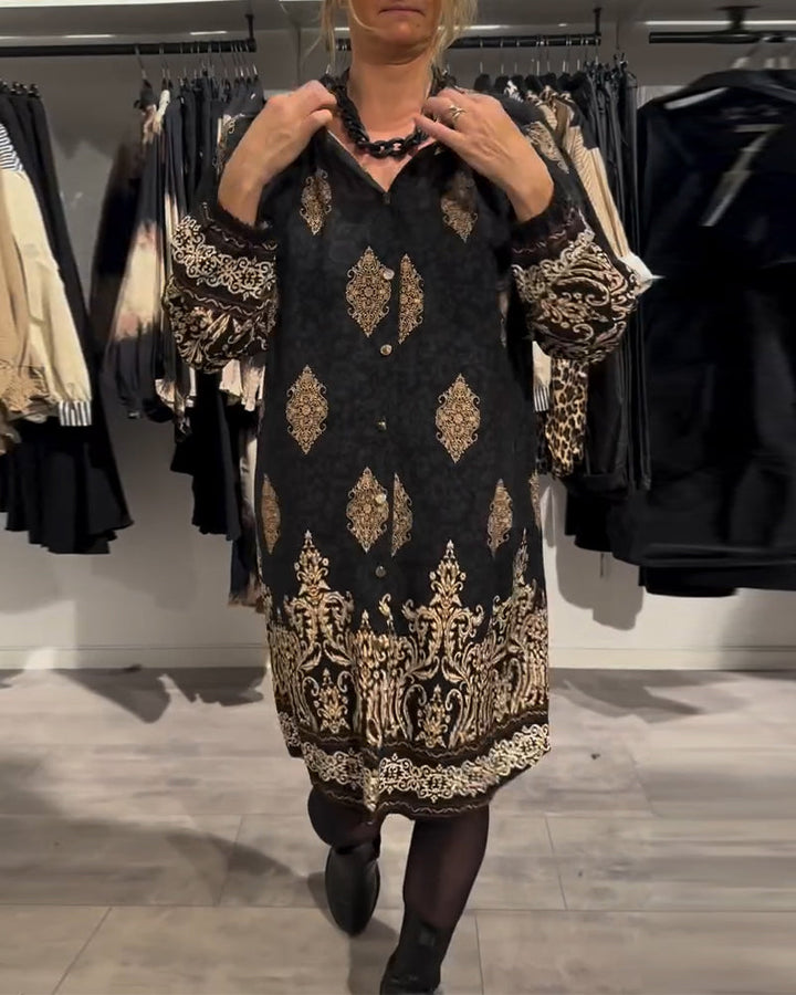 Vintage Print Jurk
