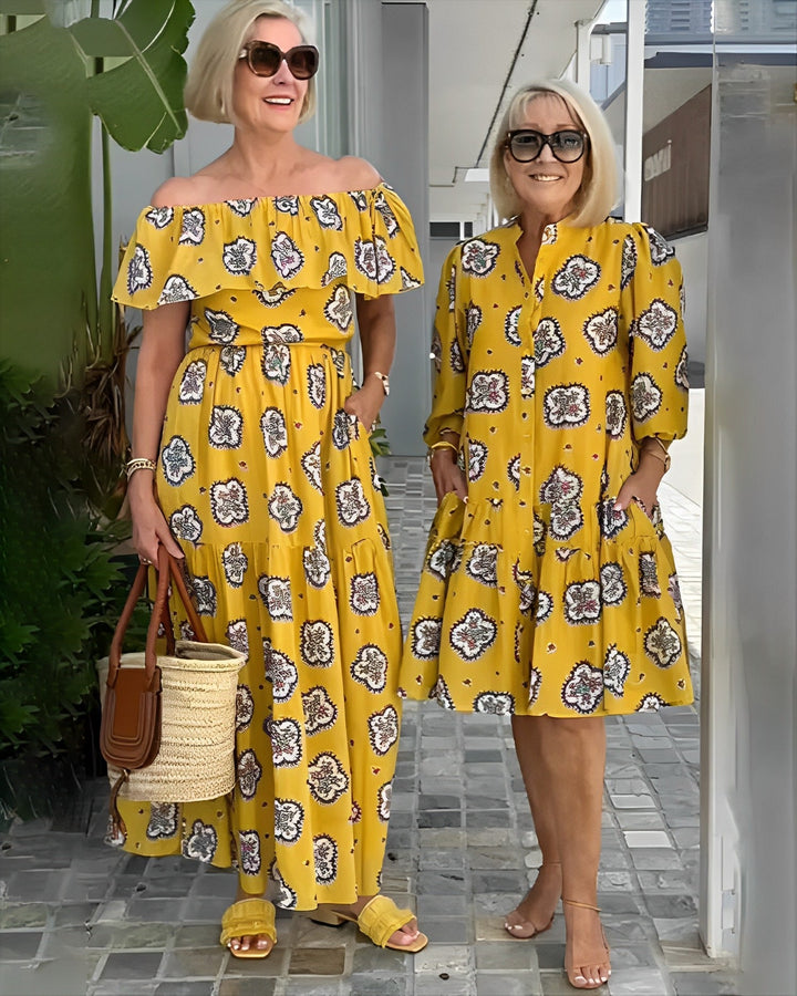 Bedrukte Loose Pleated Jurk