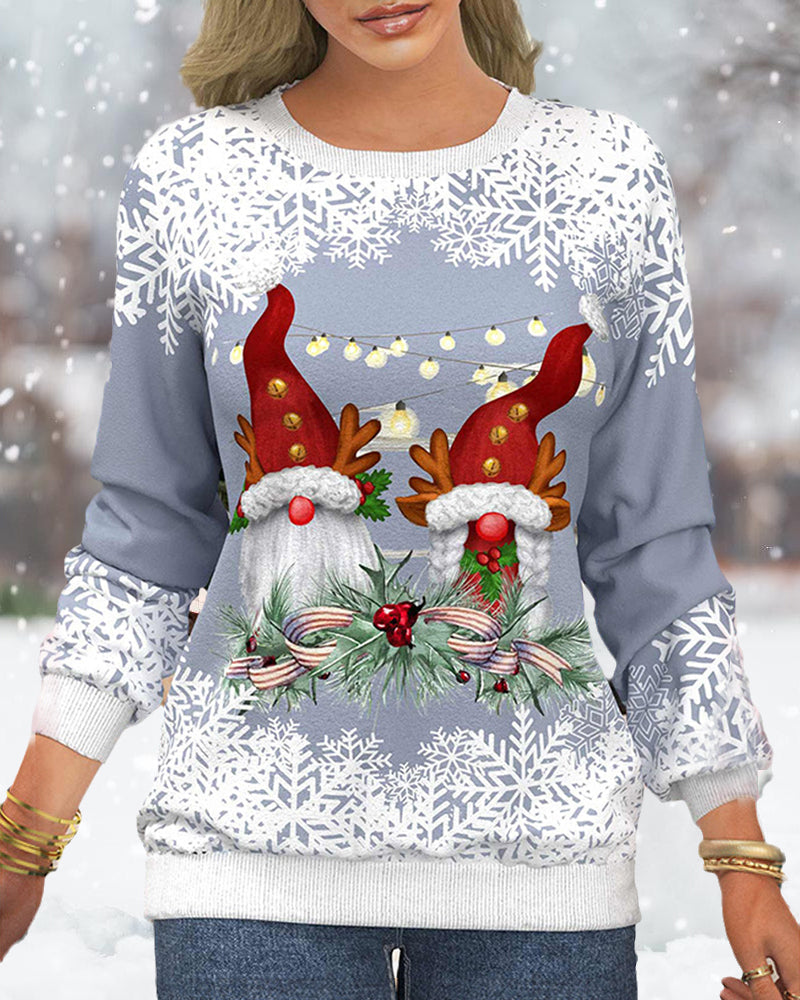Kersttrui met sneeuwvlokprint