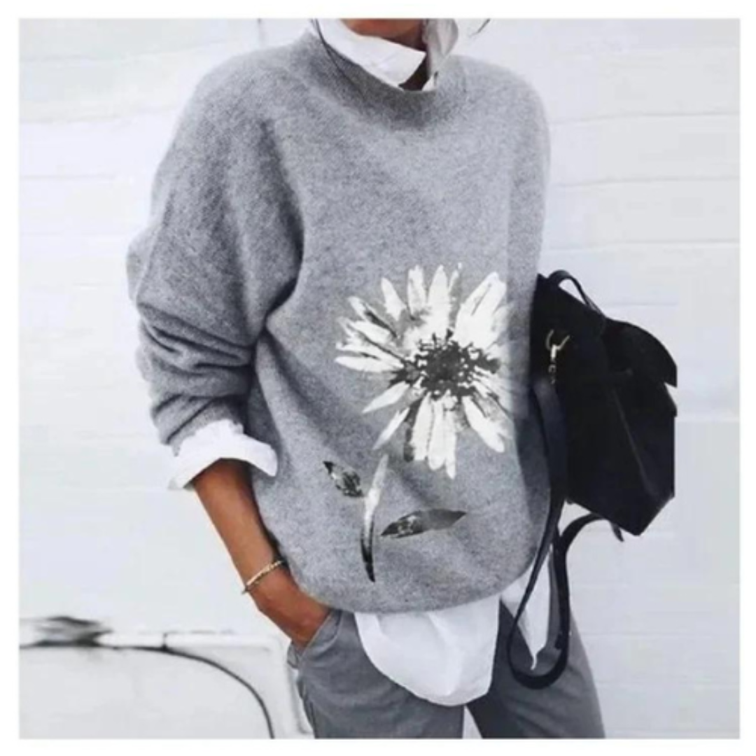 Dames Floral Casual Warme Trui