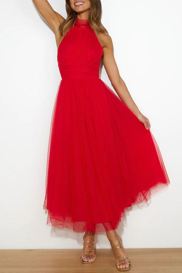 Tulle Jurk met Ruches en Flair