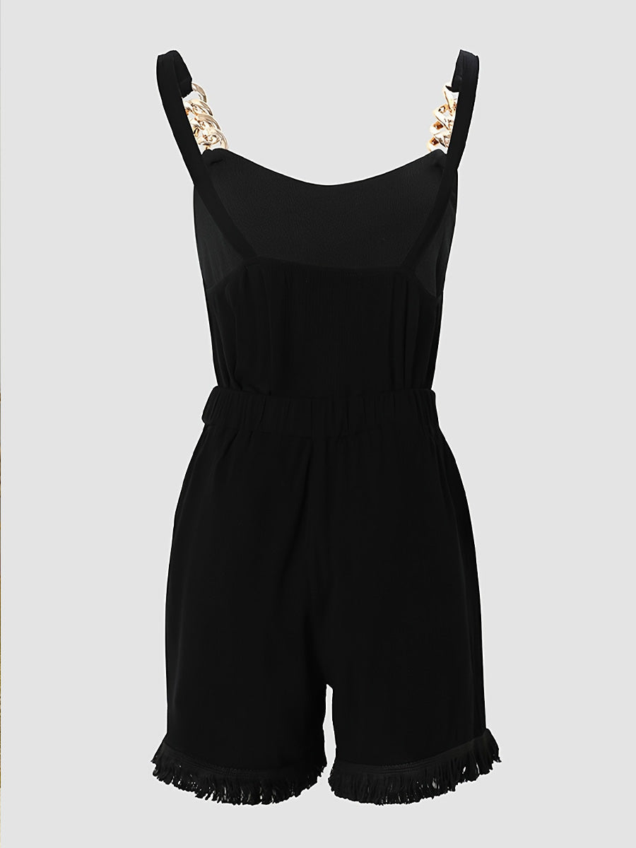 Stijlvolle Chain Shoulder Two-Piece Set