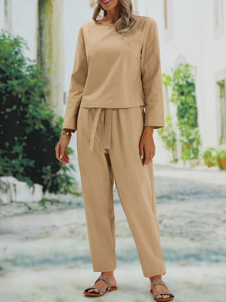 Two-Piece Set met ronde hals en lange mouwen