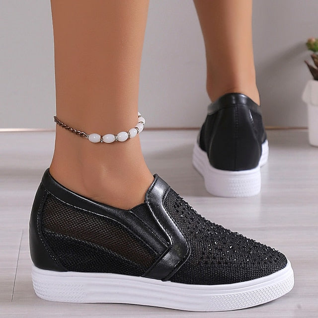 Dames Sneakers Met Witte Kristallen