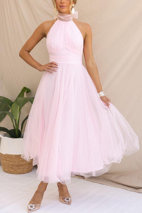 Tulle Jurk met Ruches en Flair