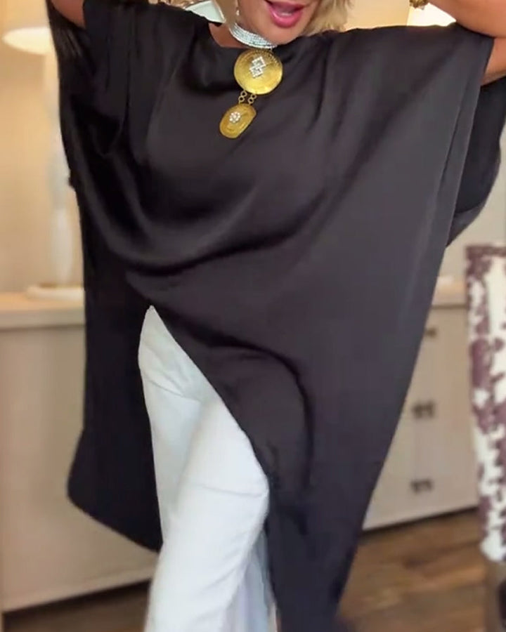 Casual trendy blouse met onregelmatige pasvorm