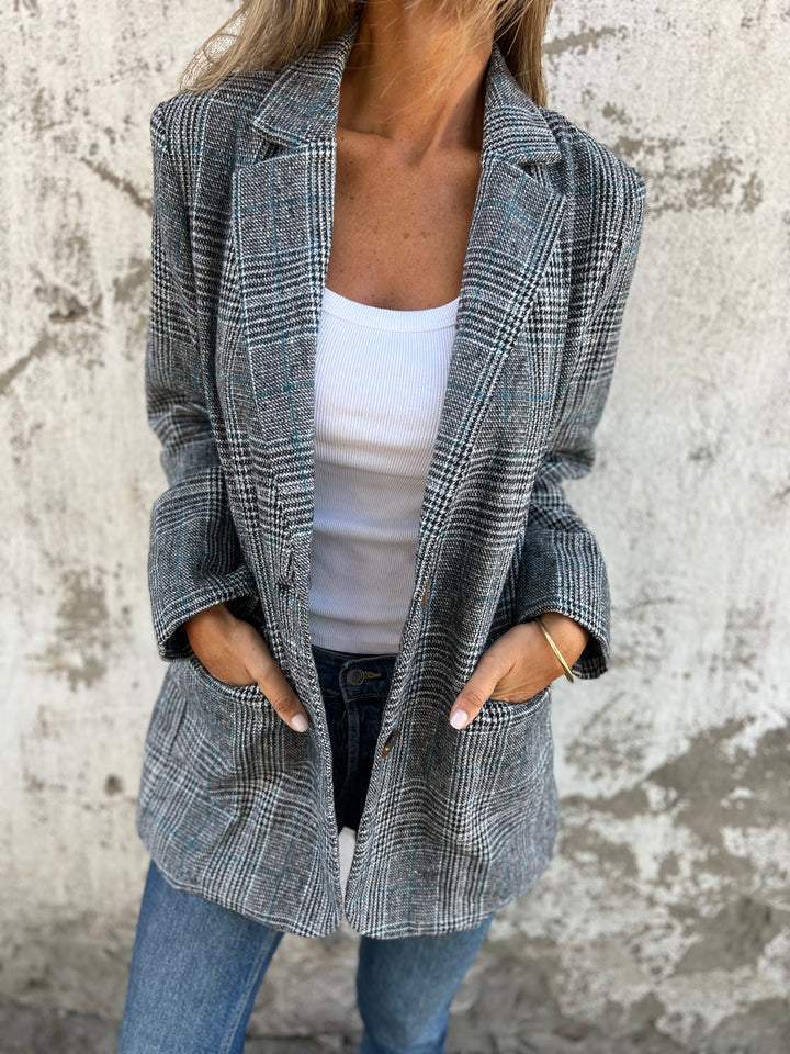 Casual Geruite Blazer met Revers