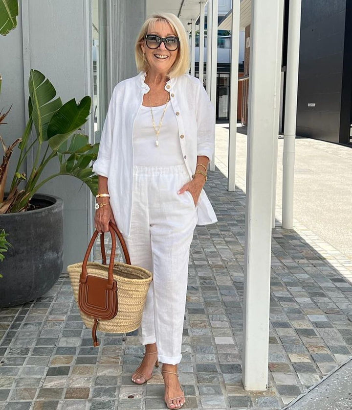 Lapelblouse Tweedelig Set Dames