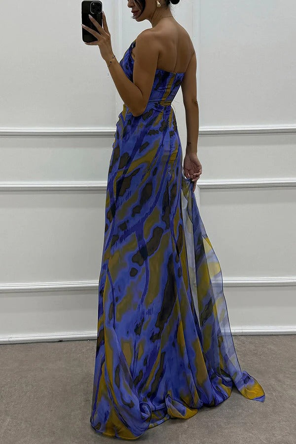 Chique Maxi-jurk met Levendige Print