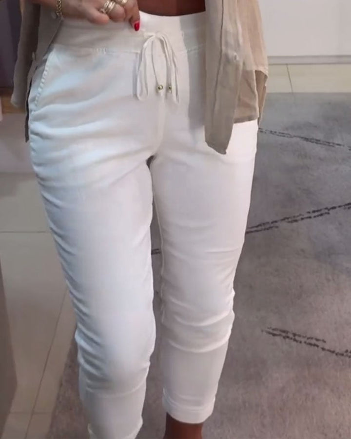 Casual Pencil Pants met trekkoord