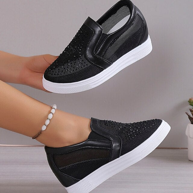 Dames Sneakers Met Witte Kristallen