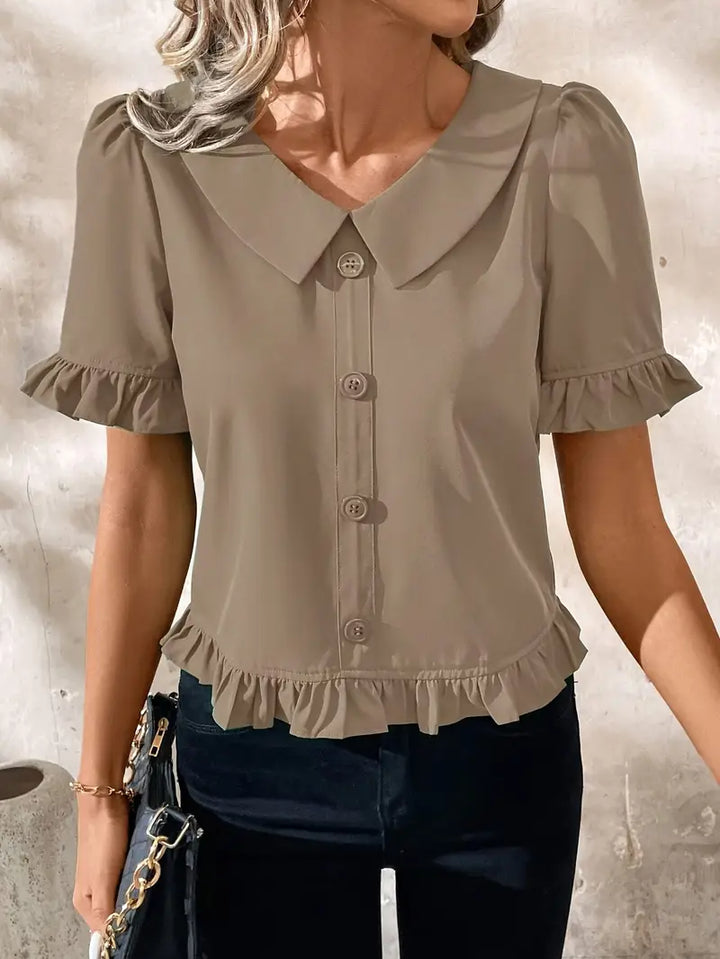 Elegante blouse met korte mouwen