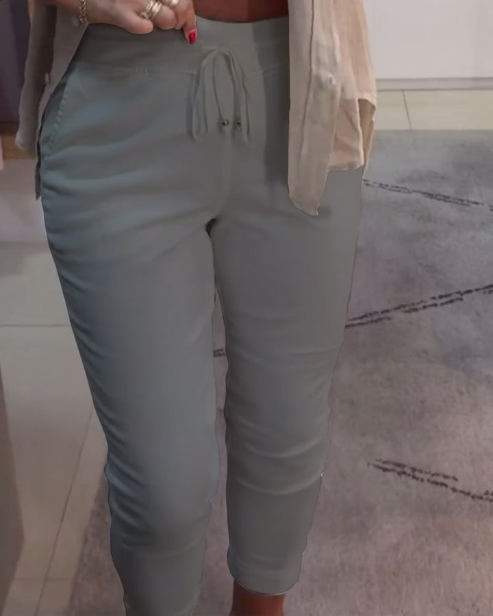 Casual Pencil Pants met trekkoord