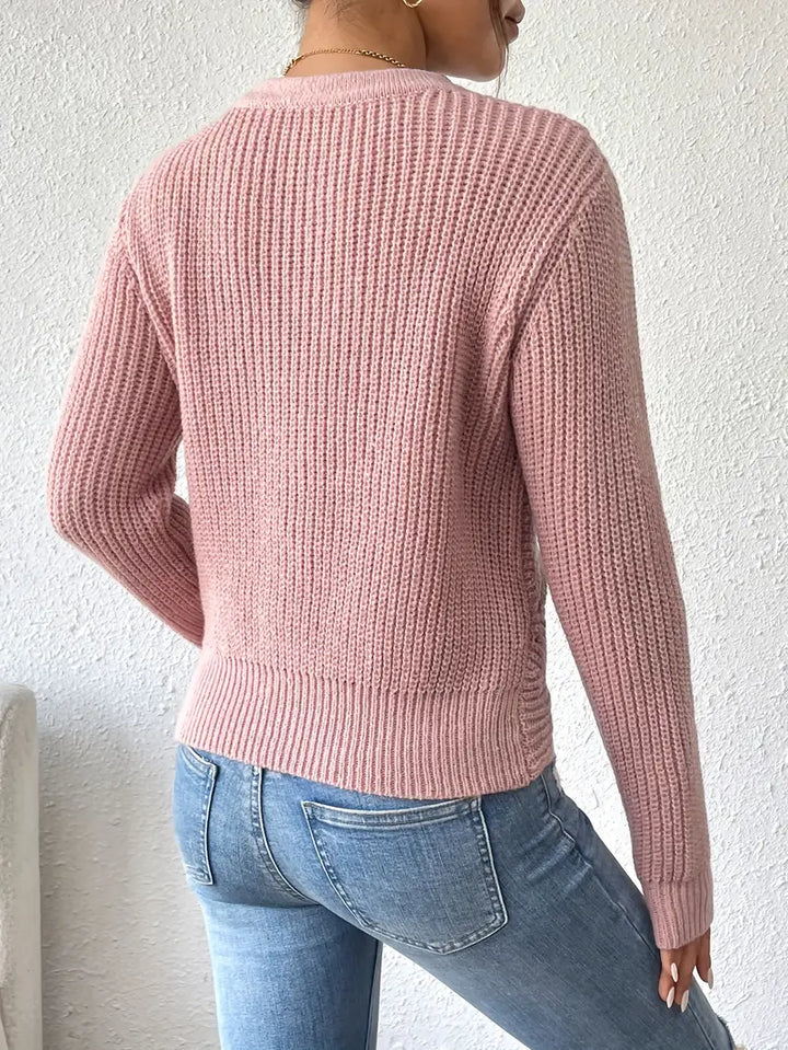 V-hals Twisted Sweater Pullover voor dames