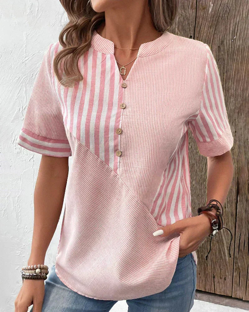Klassieke Gestreepte Blouse met Knoopsluiting