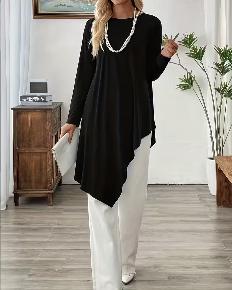 Asymmetrische effen top van middellange lengte