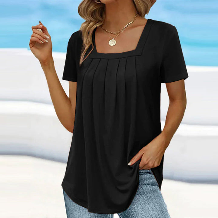 Verfijnde Geplooide Blouse met Flowing Fit