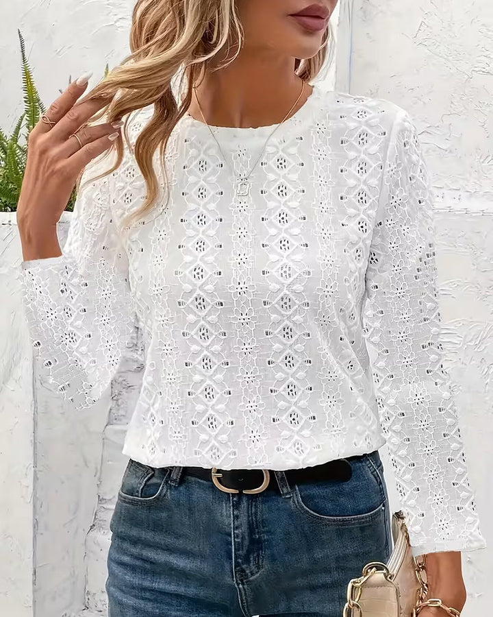 Fashionable Top met open ronde hals