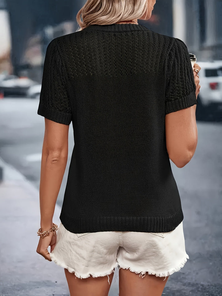 Knit Top met korte mouwen in Classic Fit