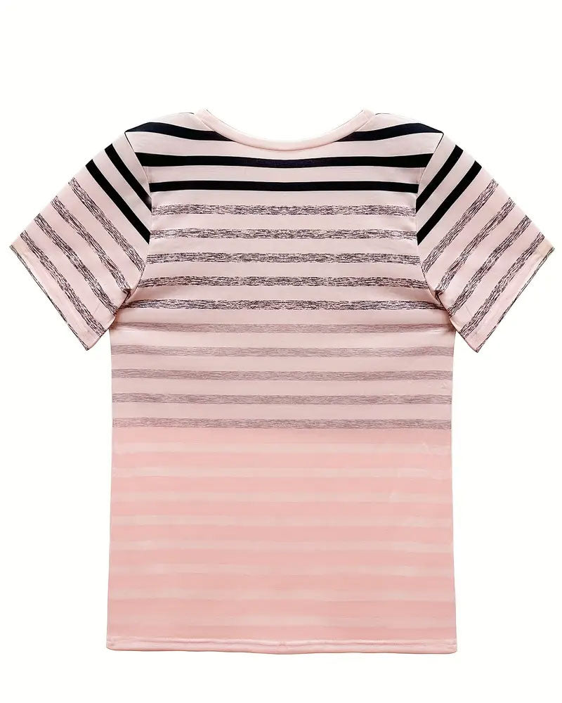Gestreepte ronde hals T-shirt