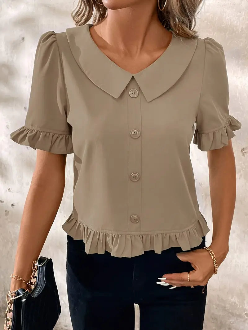 Elegante blouse met korte mouwen