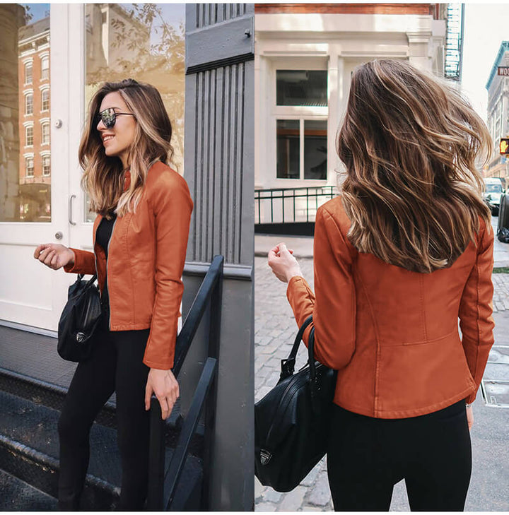 Elegant Leren Jas met Custom Fit Gevoel
