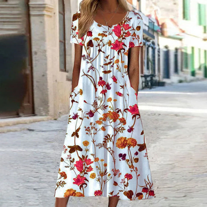 Casual Boho Floral Midi-jurk