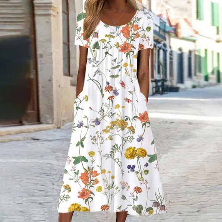 Casual Boho Floral Midi-jurk